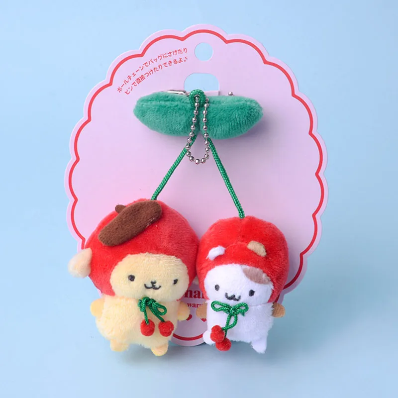 Sanrio Cherry Series Doll Bag Ciondolo Hello Kitty Cinnamoroll Kuromi Cute Cartoon Figure Doll Portachiavi Ragazze Fascino Regalo di Natale