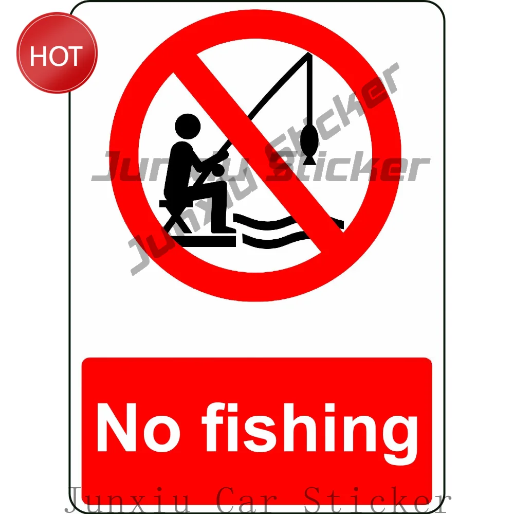 No Fishing PVC Safety Sticker For Watersports Facilities And Beach Access Points Water Recreation Safety Decal