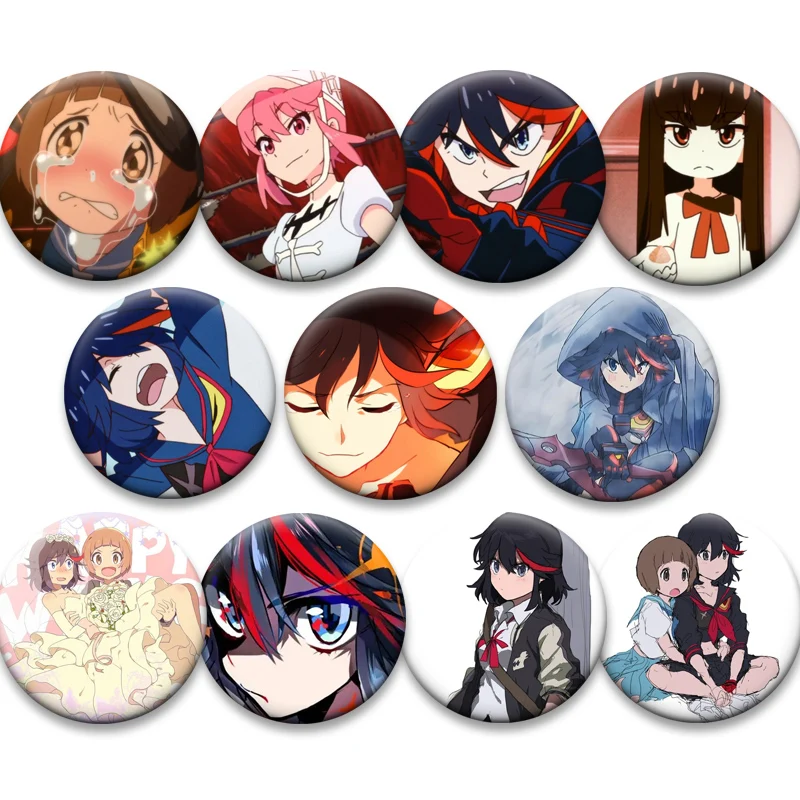 Kill La Kill Pins Cute Anime Figure Brooches Matoi Ryuuko Kiryuuin Satsuki Cartoon Badge for Backpack Accessories Jewelry Gifts