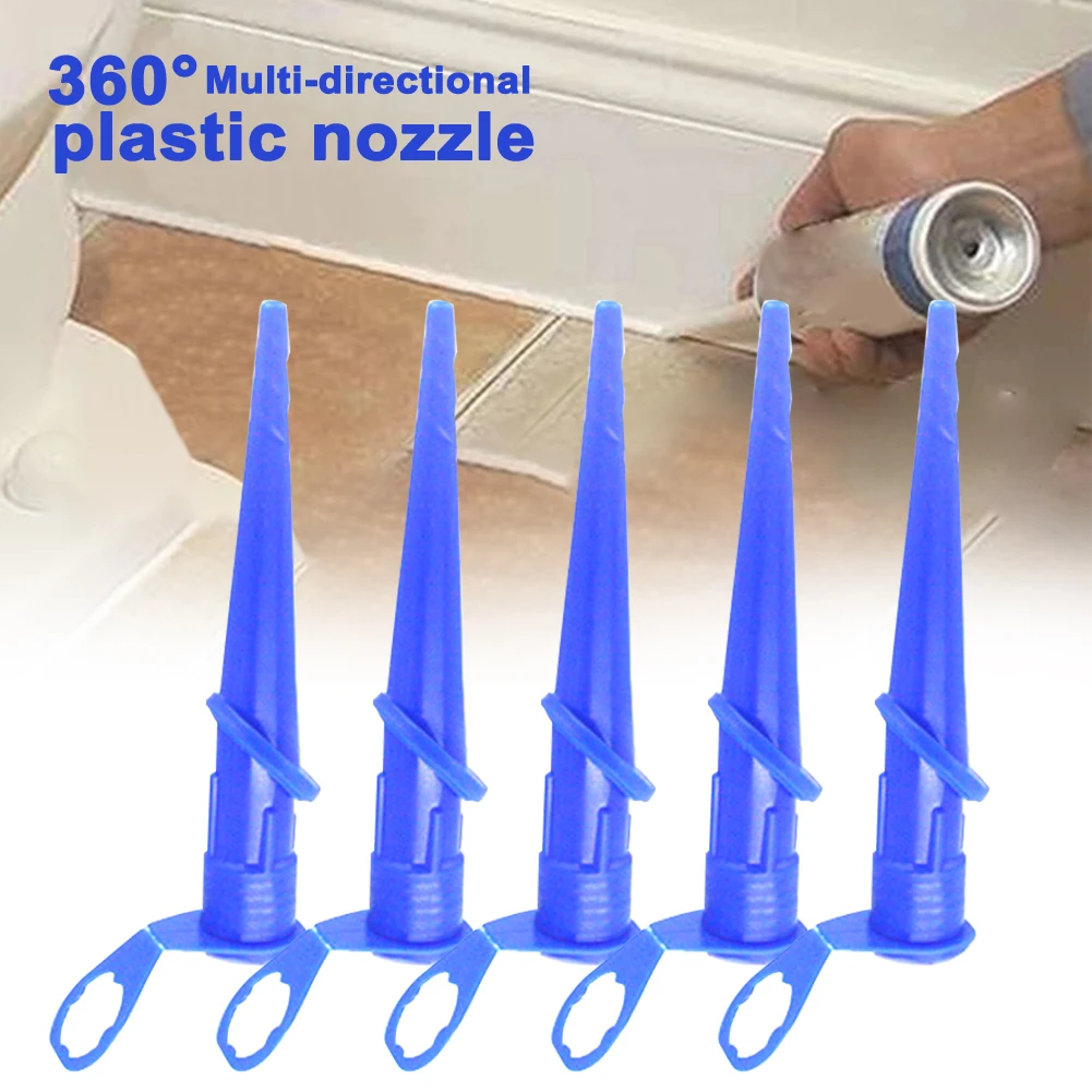 5pcs Pointing Professional Home Improvement Glass Glue Tip Mouth Caulking Nozzle Universal Odorless Plastic Construction Tools