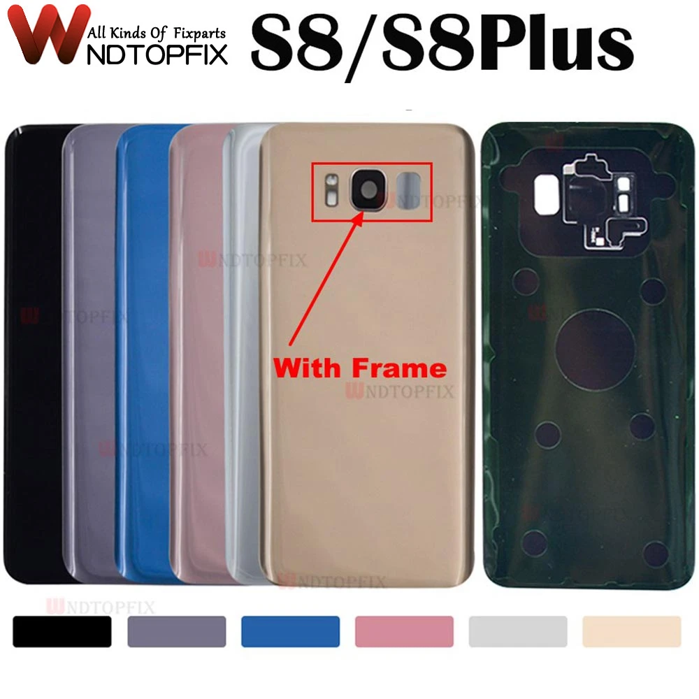 

For Samsung Galaxy S8 G950F Back Battery Cover Door Rear Glass Housing Case For Samsung S8 Plus G955F Battery Cover With Lens