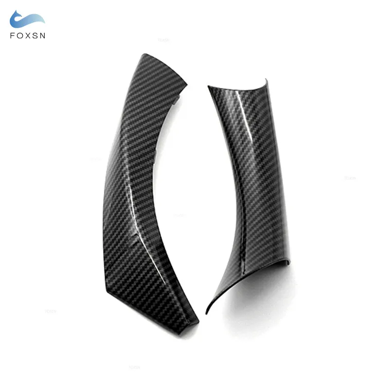 Car Styling ABS Carbon Fiber Texture Interior Door Panel Grab Handle Armrest Protective Cover For BMW 3 Series E90 E91 2004-2012