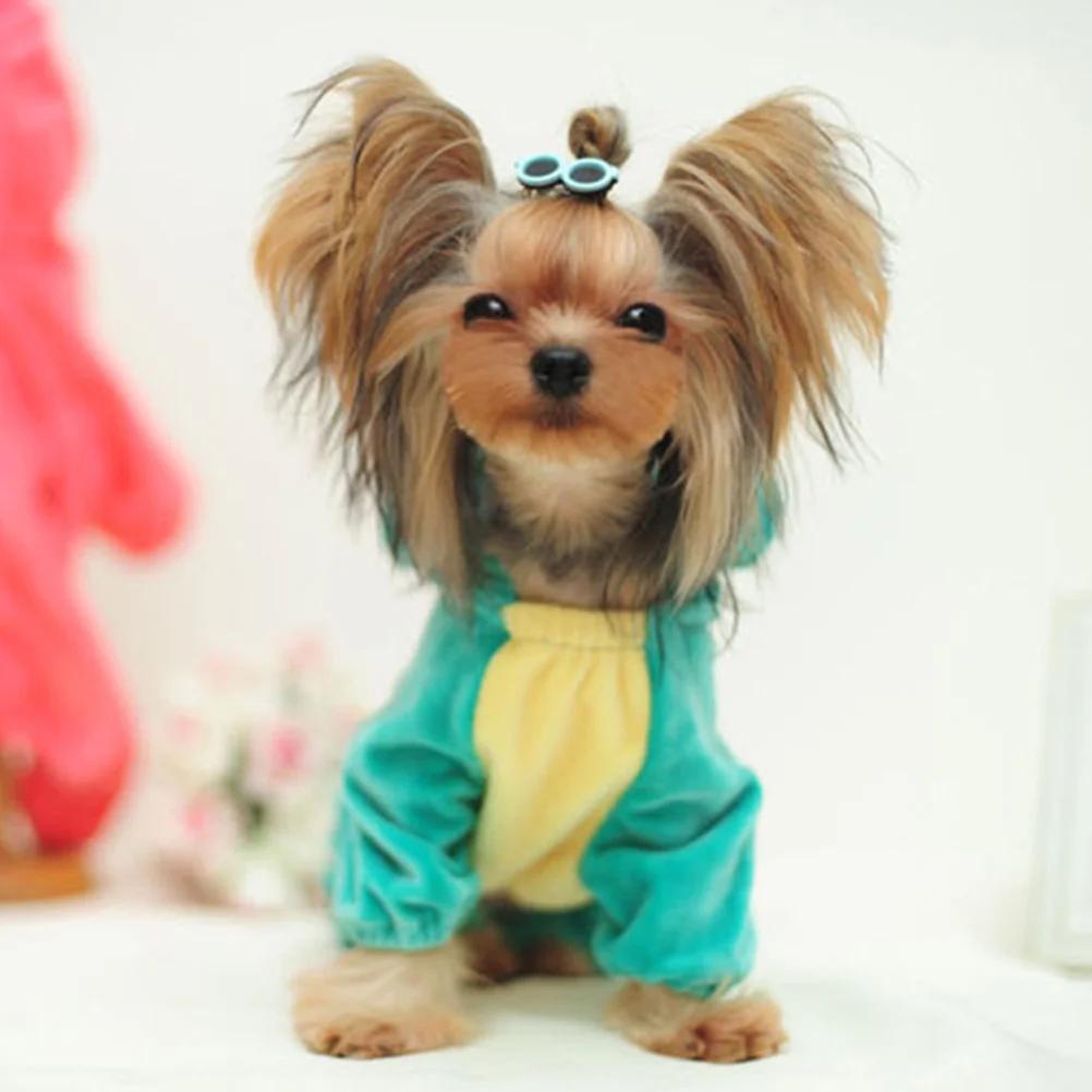 Dinosaur Four-Leg Pet Costume Green Xl Lightweight Breathable Velour Dog Clothes Winter Pet Clothes for Daily Wearing