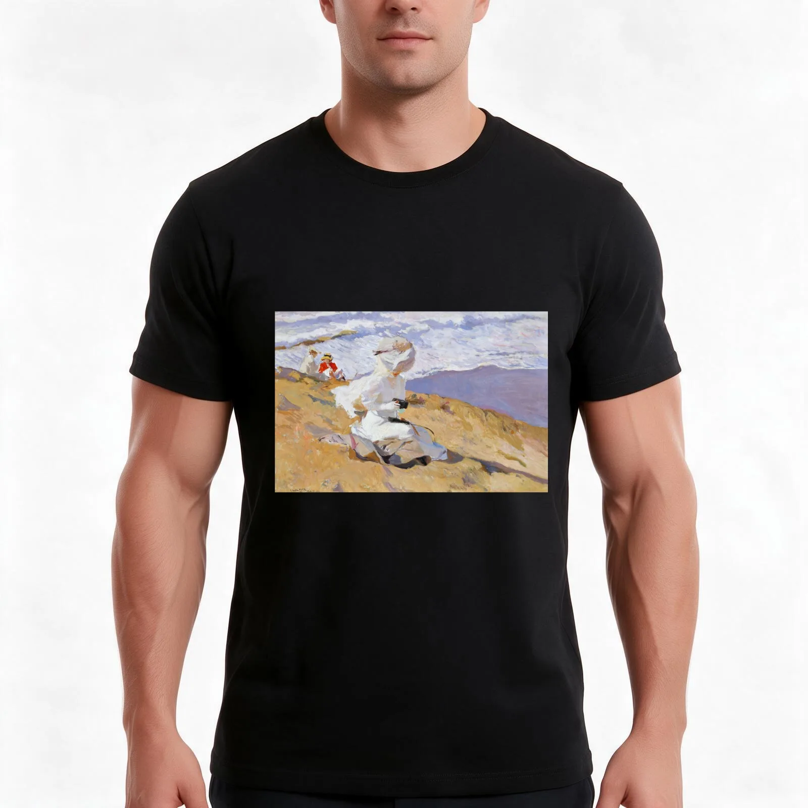 Joaquín Sorolla y Bastida Capturing the moment 1906 T-Shirt Summer Casual Cotton Tee Oversized Streetwear Tops 100% Cotton