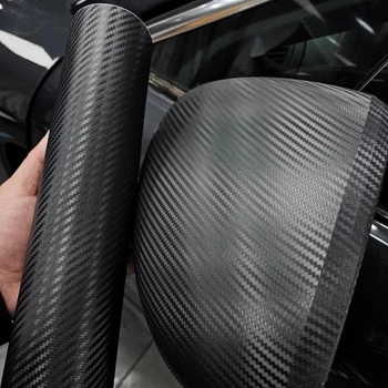 3D คาร์บอนไฟเบอร์สติกเกอร์รถสีดําเปลี่ยนฟิล์มไวนิลฟิล์มห่อรถยนต์ฟิล์มไวนิลรถจักรยานยนต์ Decal อุปกรณ์เสริมอัตโนมัติ