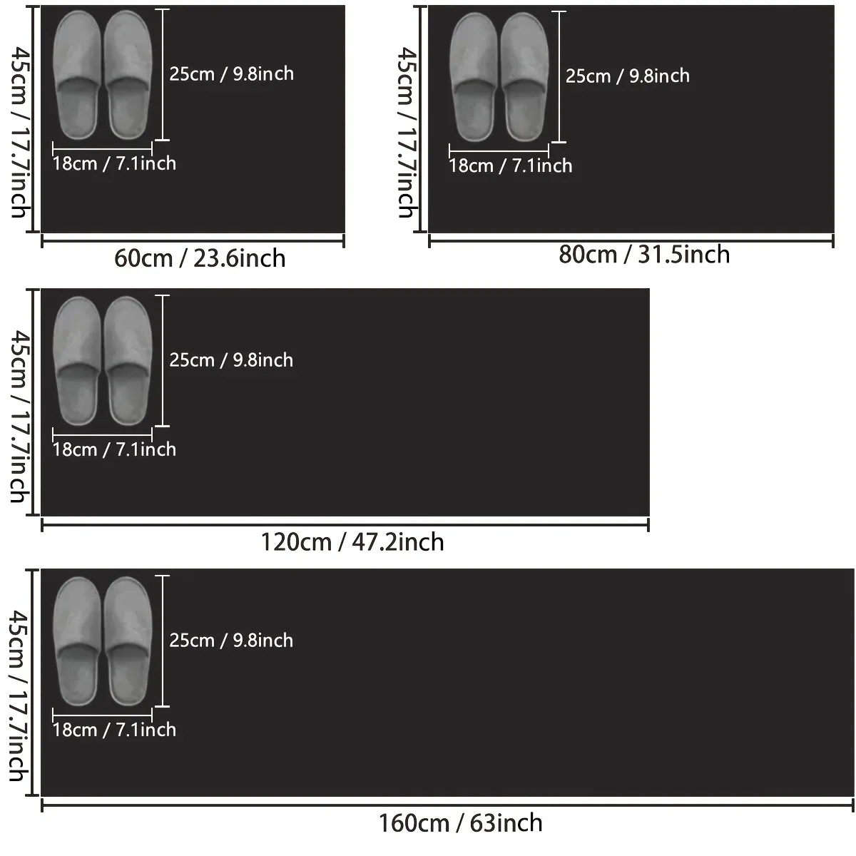 Long diatom mud printed kitchen floor mat square household non-slip mat bathroom absorbent mat restaurant mat door mat