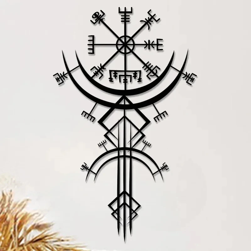 Viking Rune Metal Wall Hanging Unique Mythological Home Decor Gift Bringing Inspiration to Your Personal Space,1pc