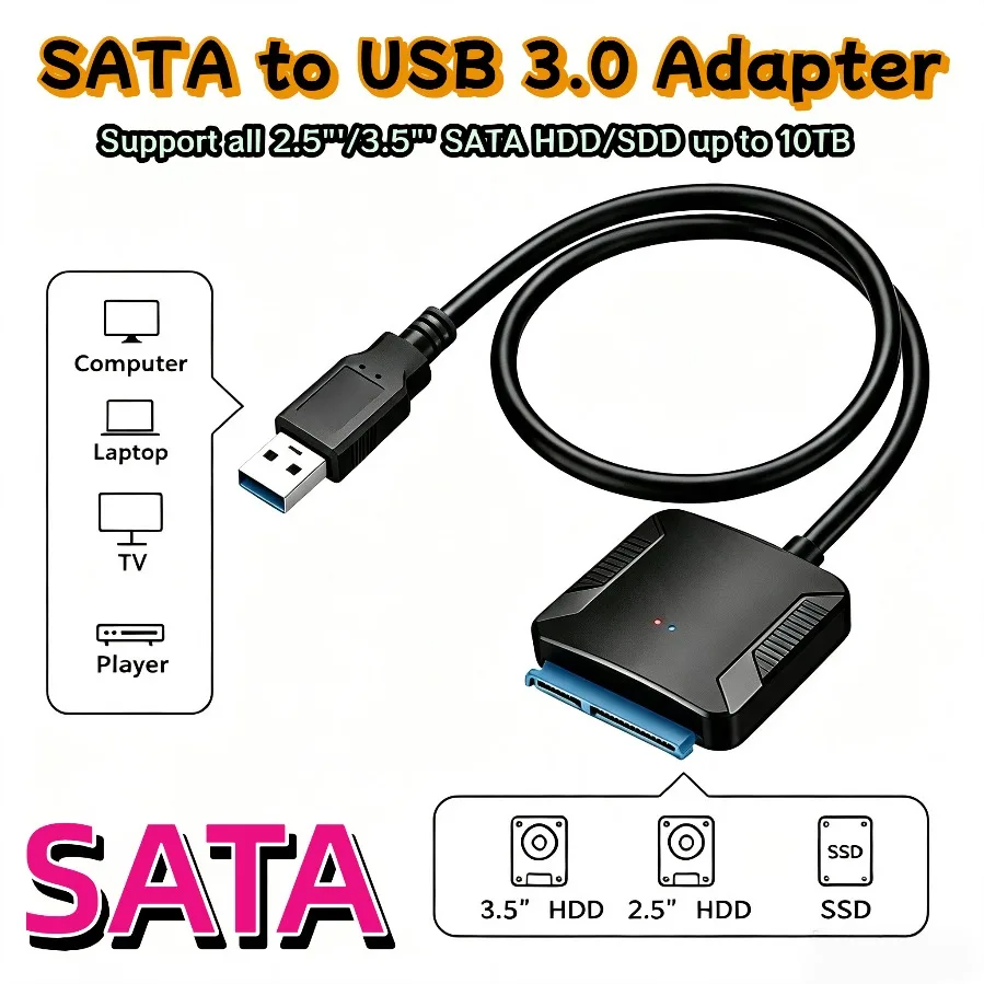 SATA to USB Adapter USB3.0 to SATA III External Hard Drive Converter for 2.5