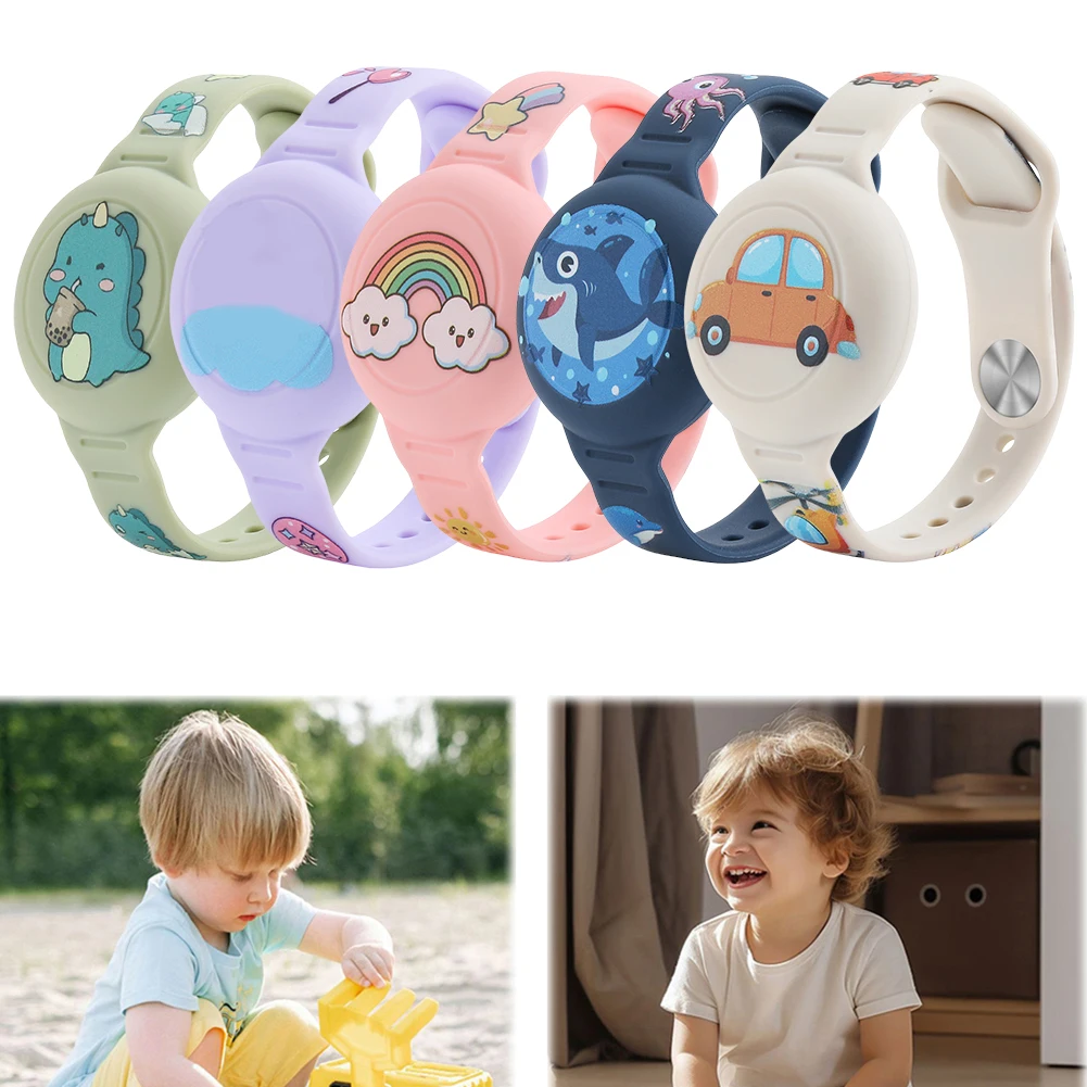 Cartoon-Armband, wasserdicht, Kinder-Uhrenarmband, Silikon, leicht, GPS-Tracker-Halter für Apple Airtag