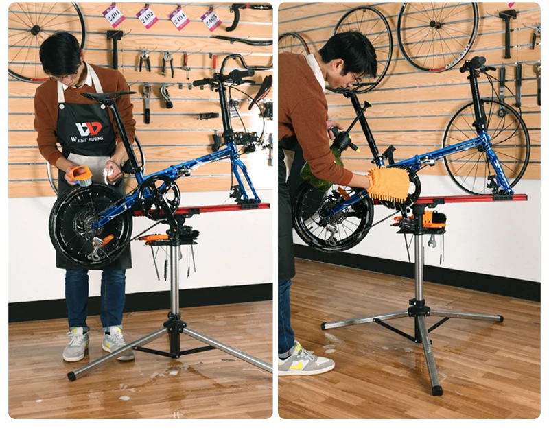 WEST BIKING Professioneller Fahrrad-Reparaturständer Arbeitsständer MTB Rennrad Wartungs- und Reparaturwerkzeuge Verstellbarer Aufbewahrungs- und Präsentationsständer – Detail 32