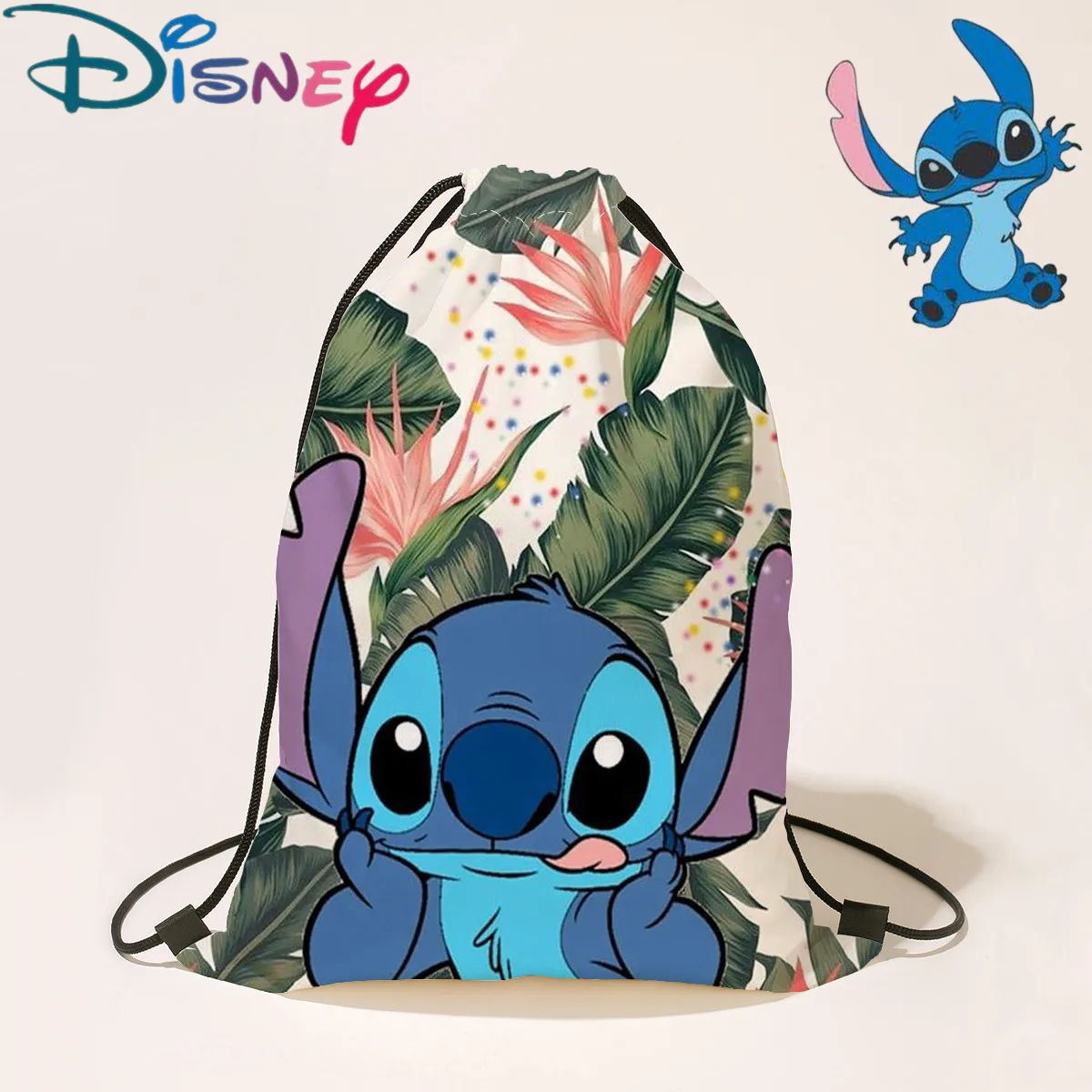 Disney Lilo&Stitch Anime Travel Drawstring Bag Stitch Party Decorations Gift Bag Kid Birthday Party Baby Shower Supplies Gifts