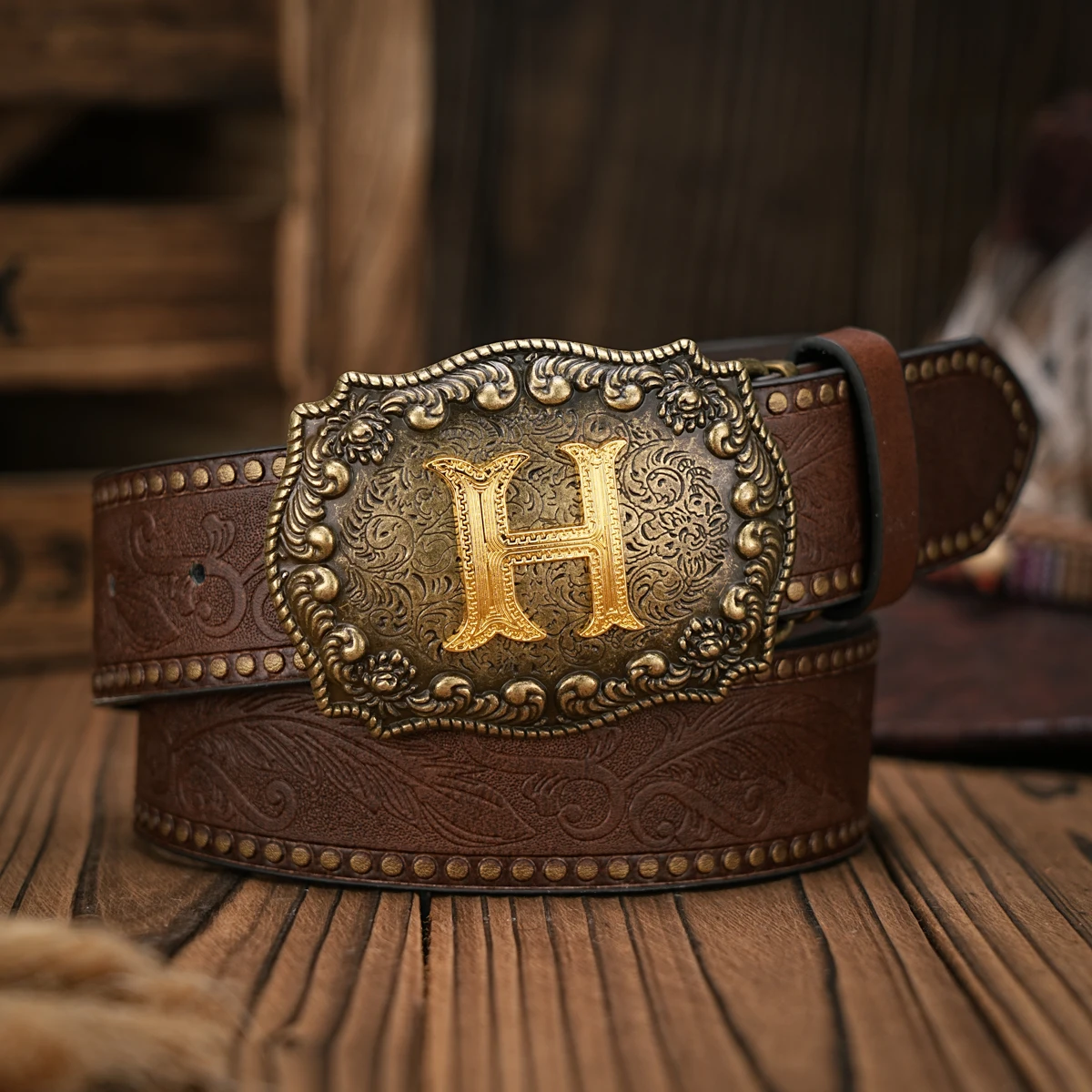 1 Stück Western-Cowboy-Gürtel - Geeignet für Männer und Frauen. Western-Gürtel mit PU-Prägung und Schnalle. Einzigartiges und Retro-Design – Detail 10