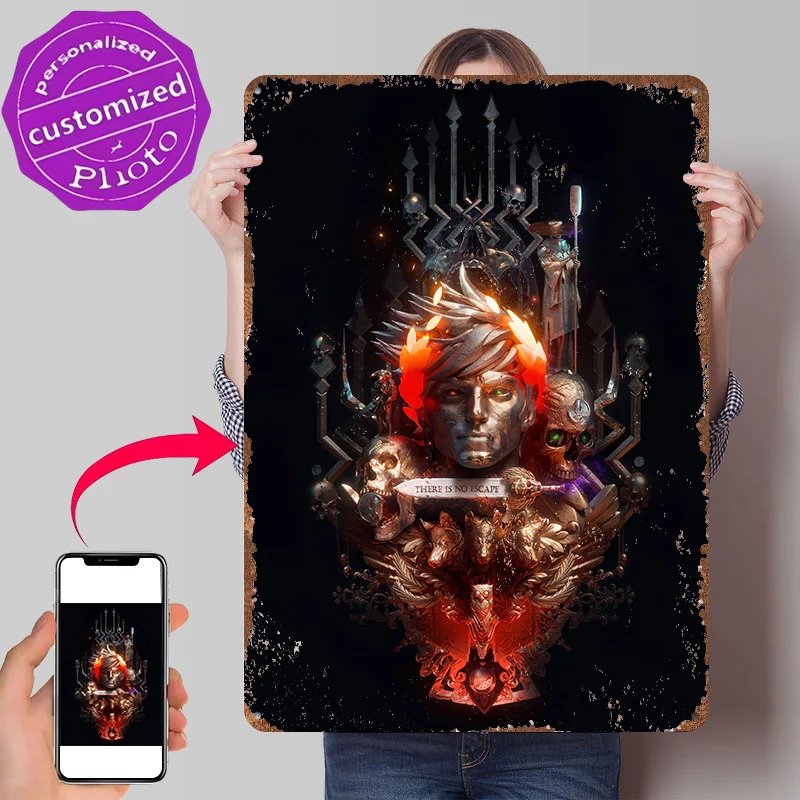There Is No Escape 3D Texture Metal Poster Customized Wall Art Tin Sign Gift for Mancave Decoration Bedroom Interior Accessories
