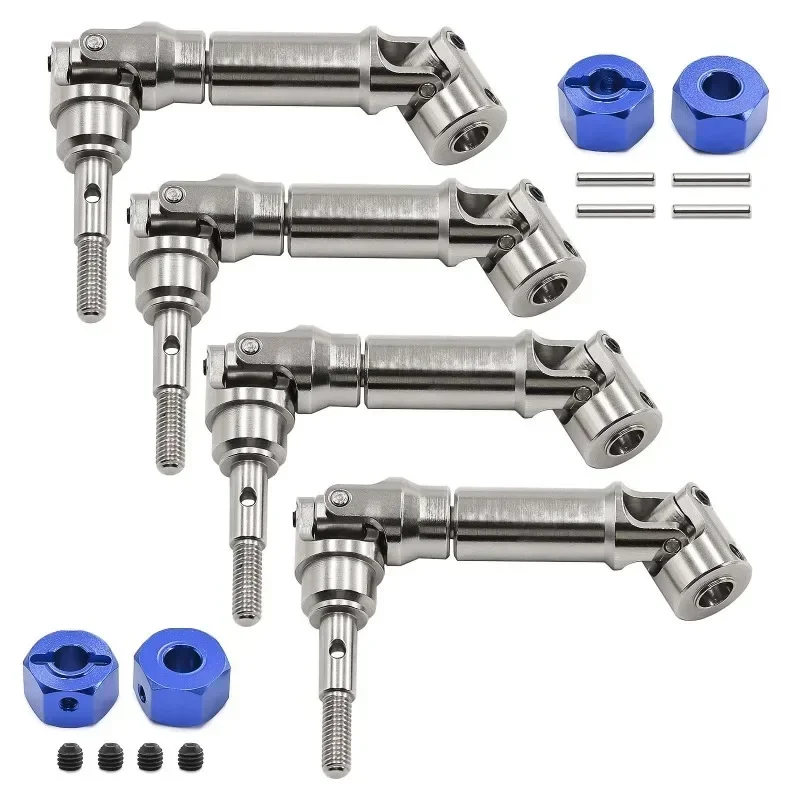 مجموعة أعمدة ومحاور محرك TRXS Mini Maxx 4x4 Steel CVD - 4 قطع من سبيكة عالية القوة، تصميم منزلق