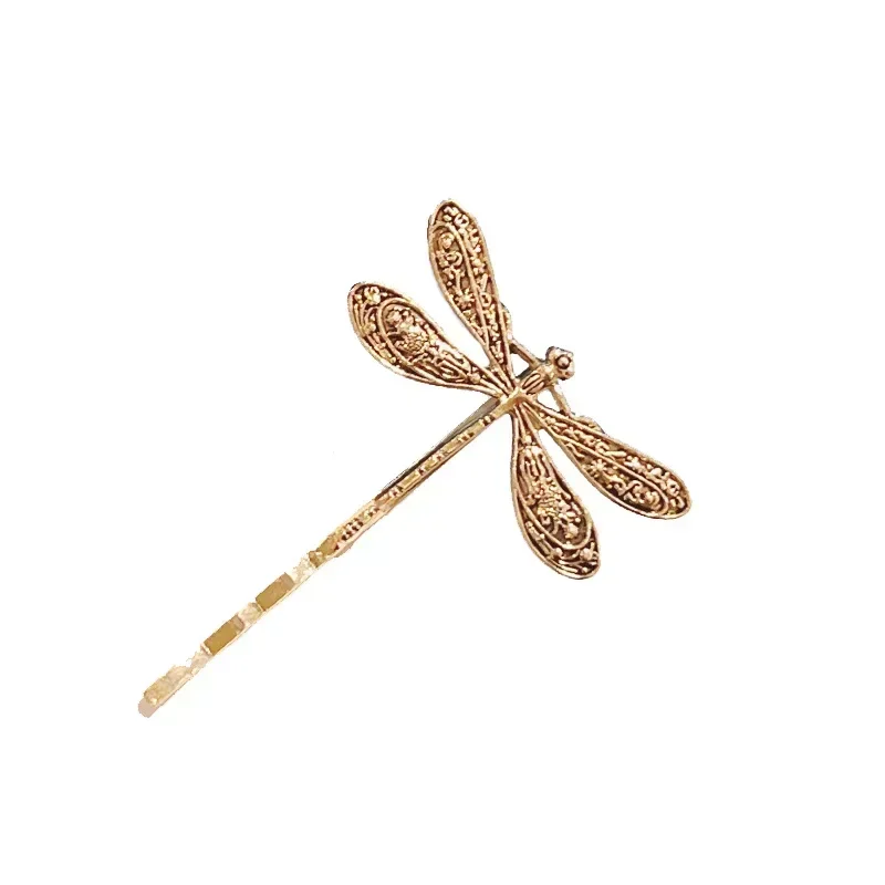 Creative Dragonfly Hairpins Metal Old-fashioned Silver/Gold Dragonfly Hair Clips Woman Hair Accessories