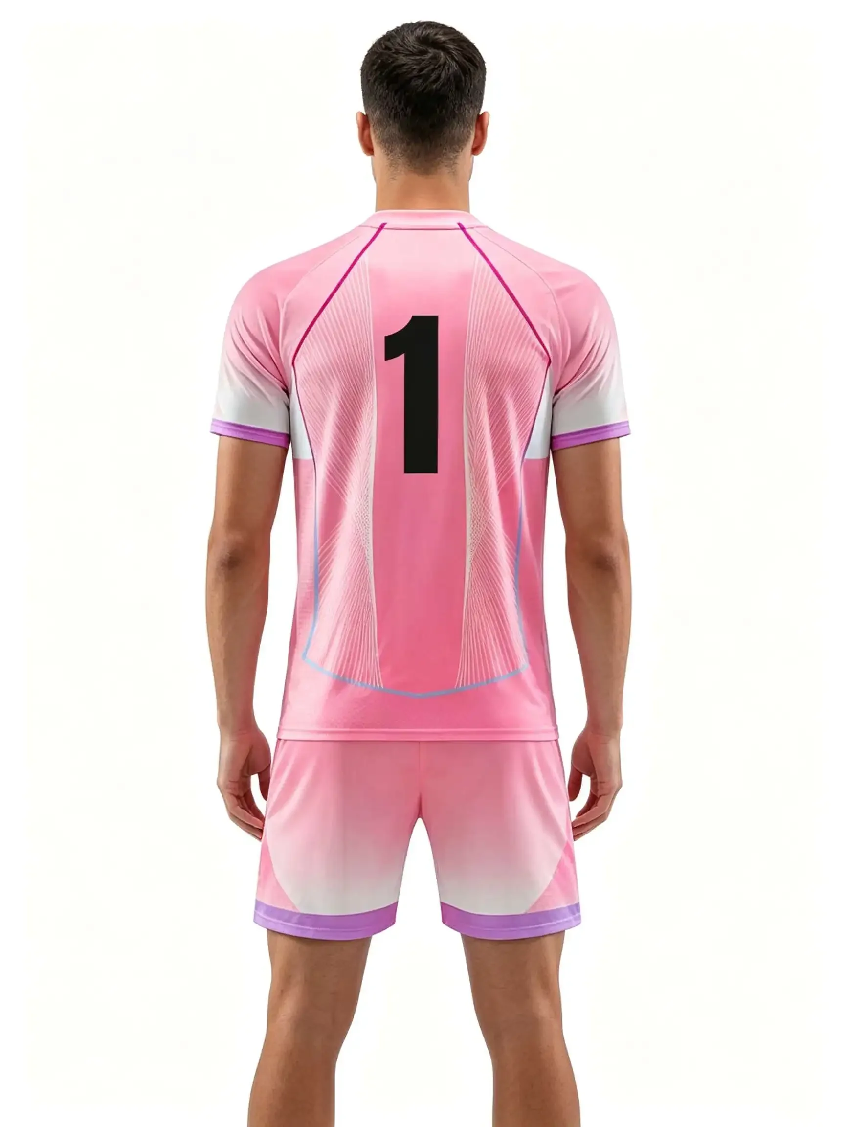 26/27 Unisex Blank Soccer 2‑Piece Set, Kids Adults Parent‑Child Kit, Custom light pink 10 for School Outdoor Team Sports 711510
