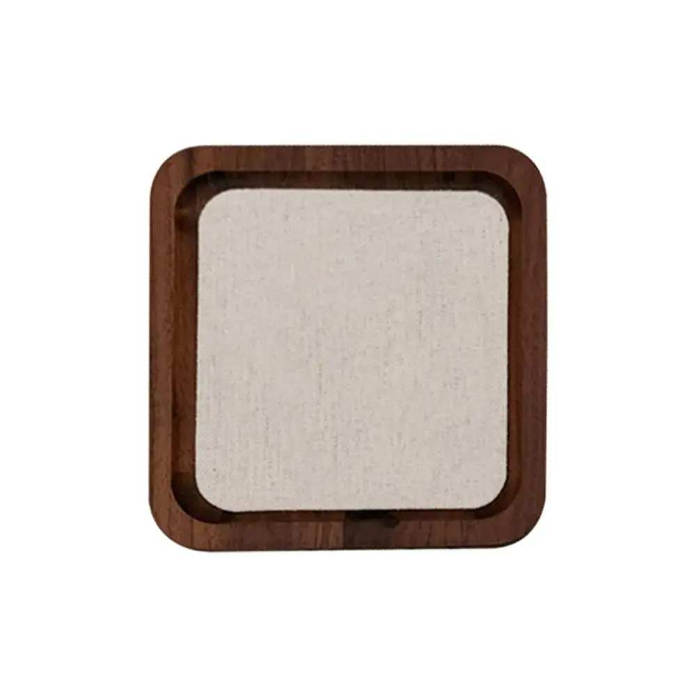 الجوز الملونة علبة مجوهرات خشبية تصميم الرجعية خشب متين حلقة عرض صينية مادة خشبية نمط الحد الأدنى #1