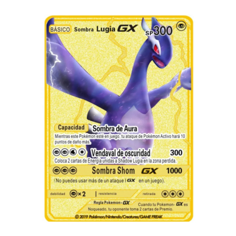 Cartas de Metal de Pokémon, tarjetas de colección Vmax GX V, 147820 puntos, High Charizard, Mewtwo