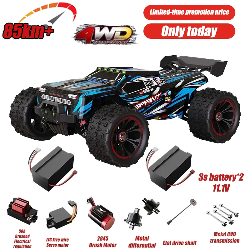 

Автомобиль с дистанционным управлением для бездорожья 4x4 RC Высокоскоростной 50 км/85 км 4WD Бесщеточный полноприводный гоночный автомобиль Drift Monster Игрушка для детей и взрослых