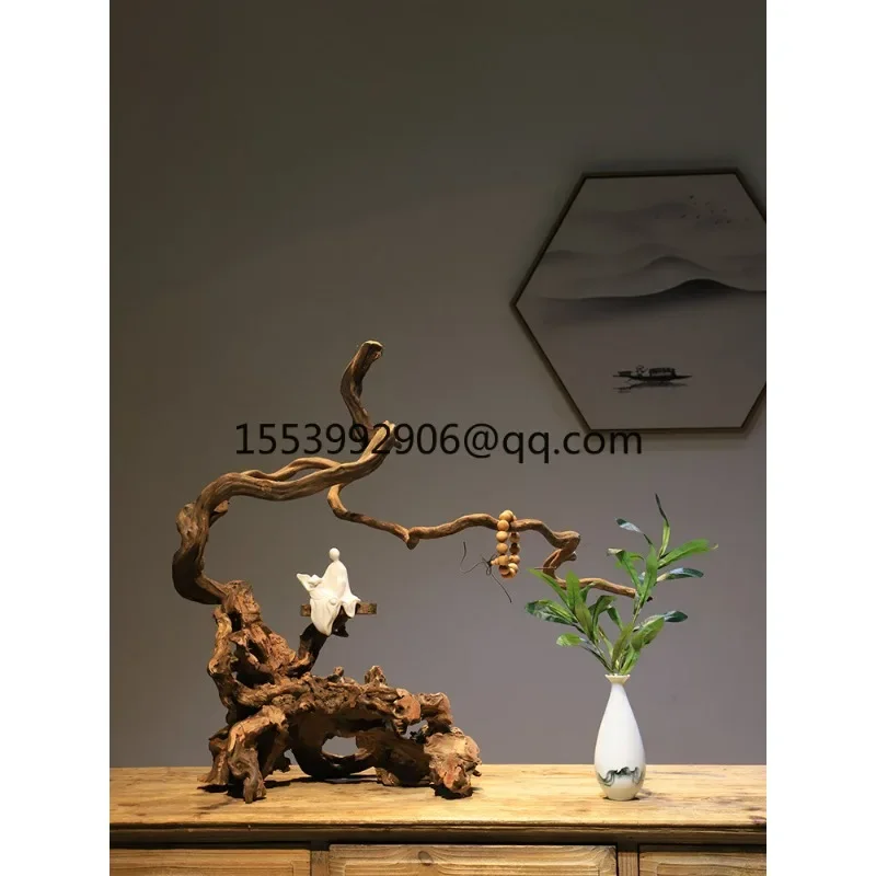 Dead wood weathered root carving new Chinese Zen desktop ornament porch TV cabinet side few tea table creative home decoration