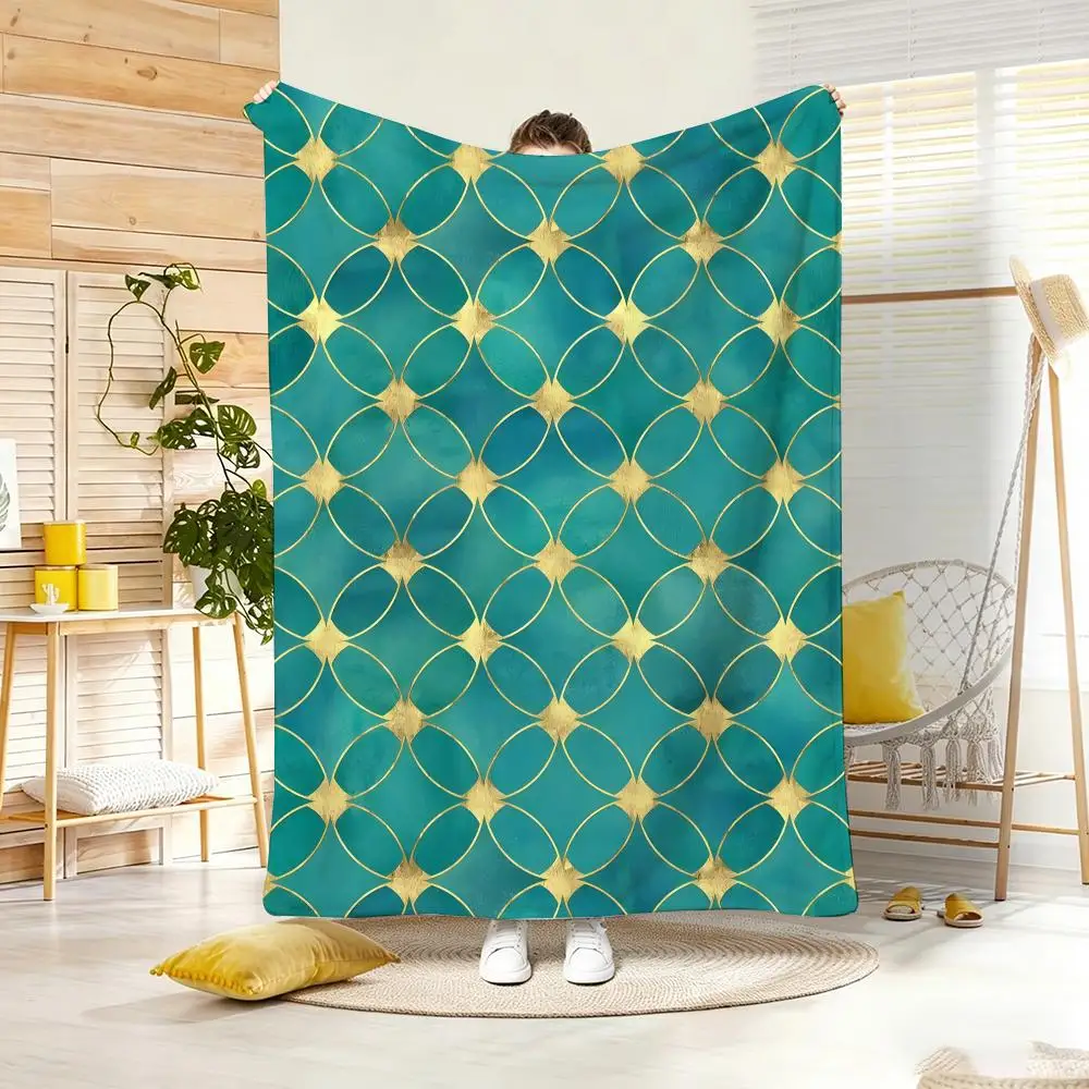 Manta de Franela Ligera de Blanket, Estilo Marroquí, Suave y Agradable al Tacto, Ideal para el Verano
