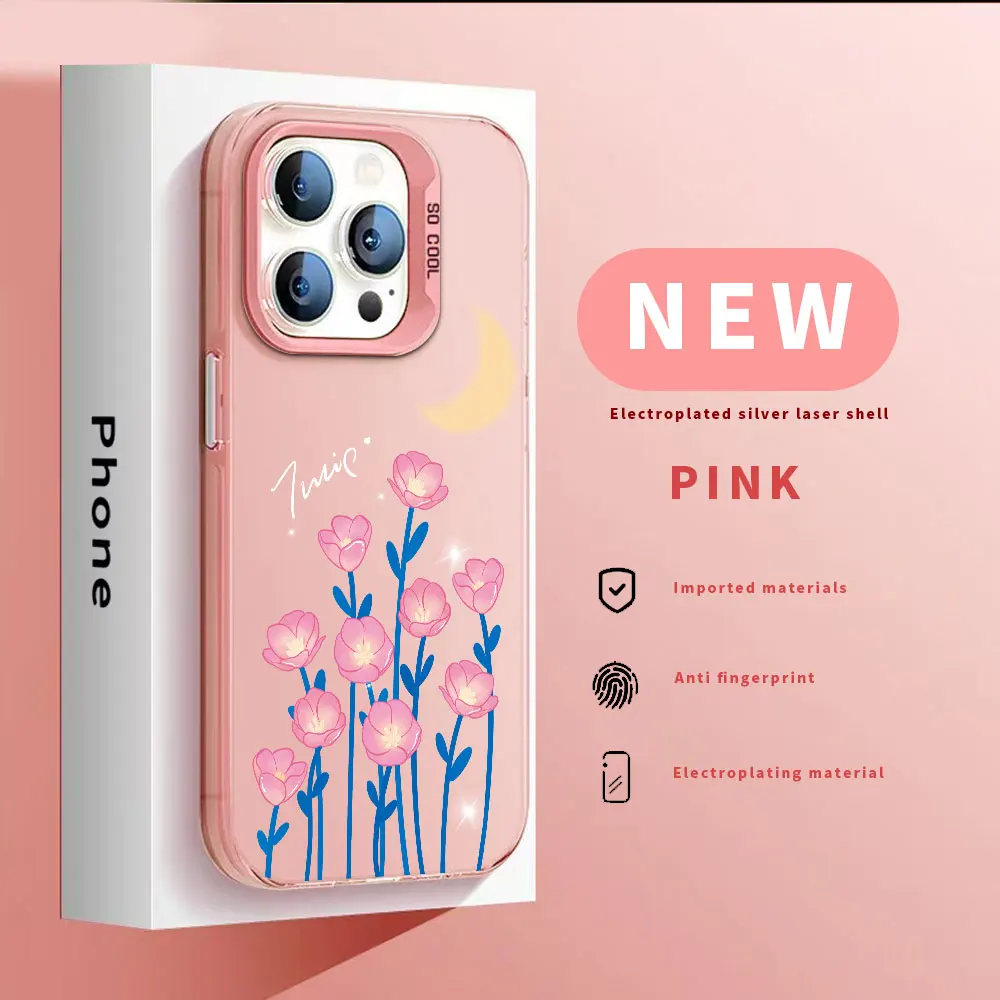 Casing iPhone tahan guncangan, untuk iPhone 12 11 14 13 15 16 Pro Max casing iPhone 14 15 16 7 8 Plus SE 2020 2022 2023 XR XS Max Siver IMD