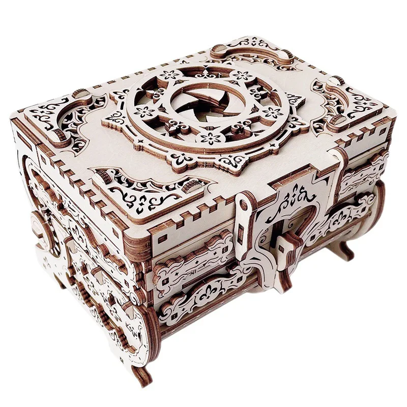 

Cross-border DIY Wooden Puzzle 3D Diorama Wooden Machinery Difficult Assembly Antique Jewelry Box