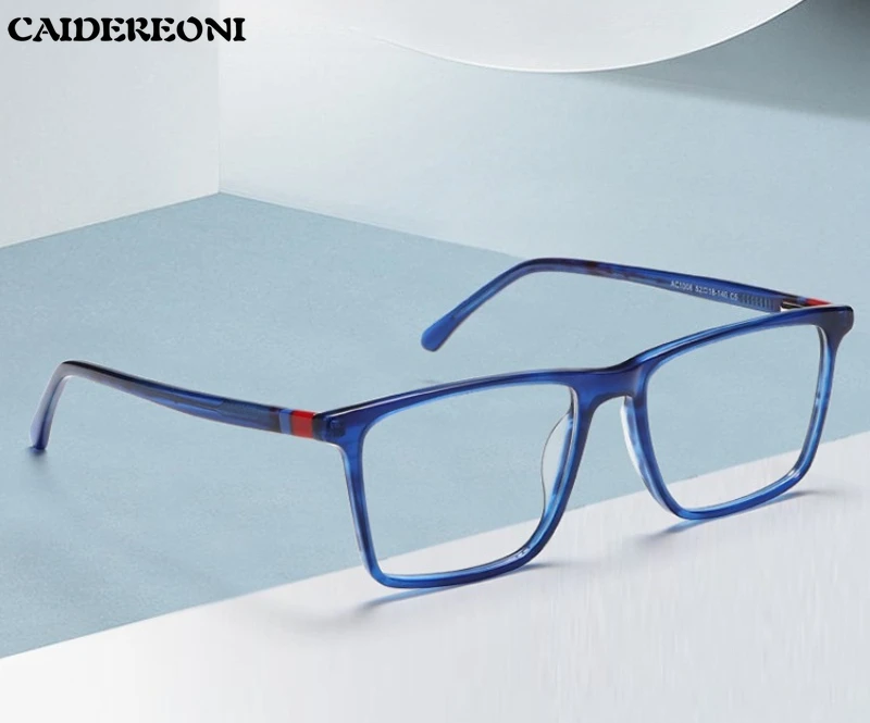 

CAIDERONI Fashion Doble Color Rectangle Customized Reading Anti-blue Light Glasses, Progressive Prescription Photochromic AC1006