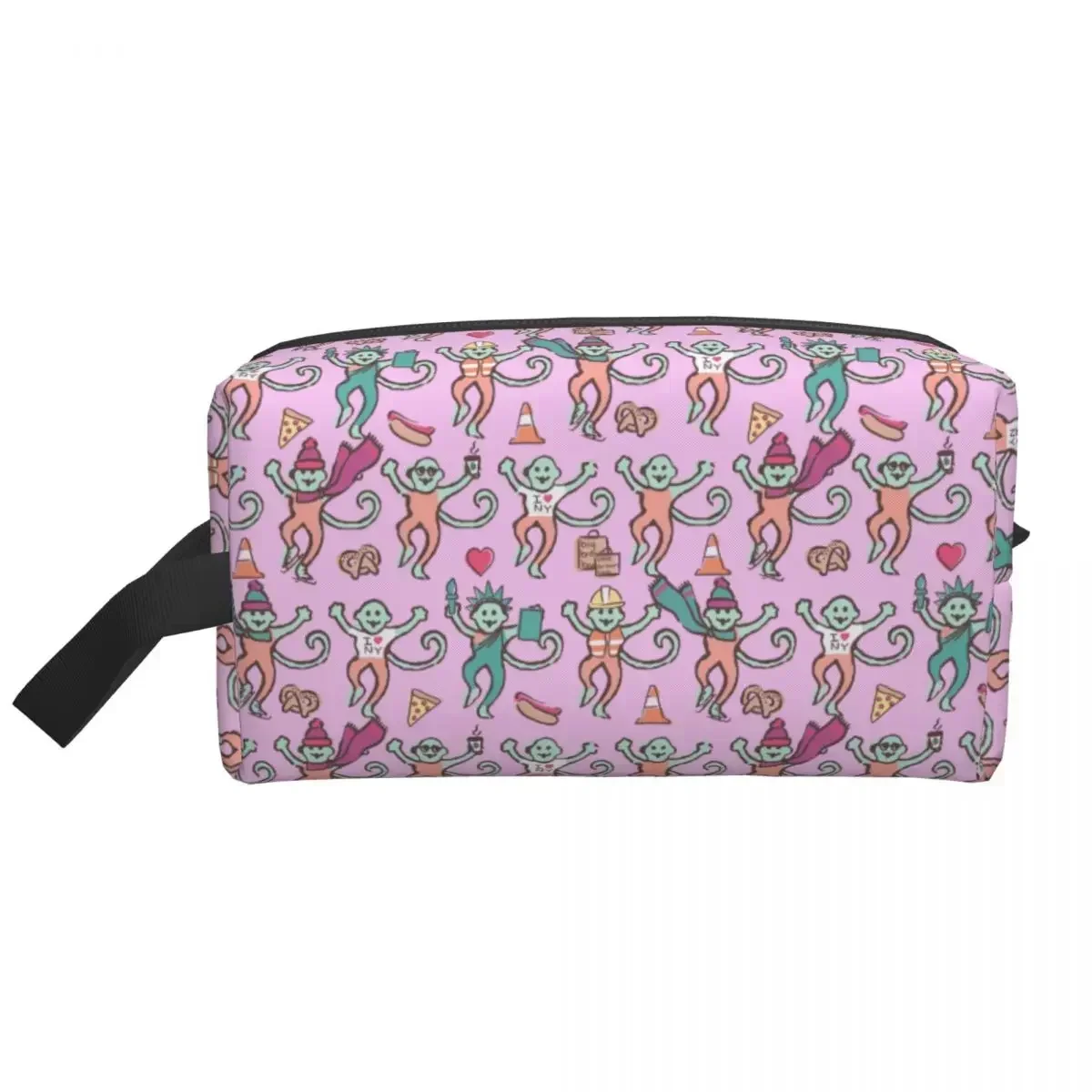 Travel Preppy Roller Monkeys Rabbit Toiletry Bag Cute Cosmetic Makeup Organizer Women Beauty Storage Dopp Kit Case