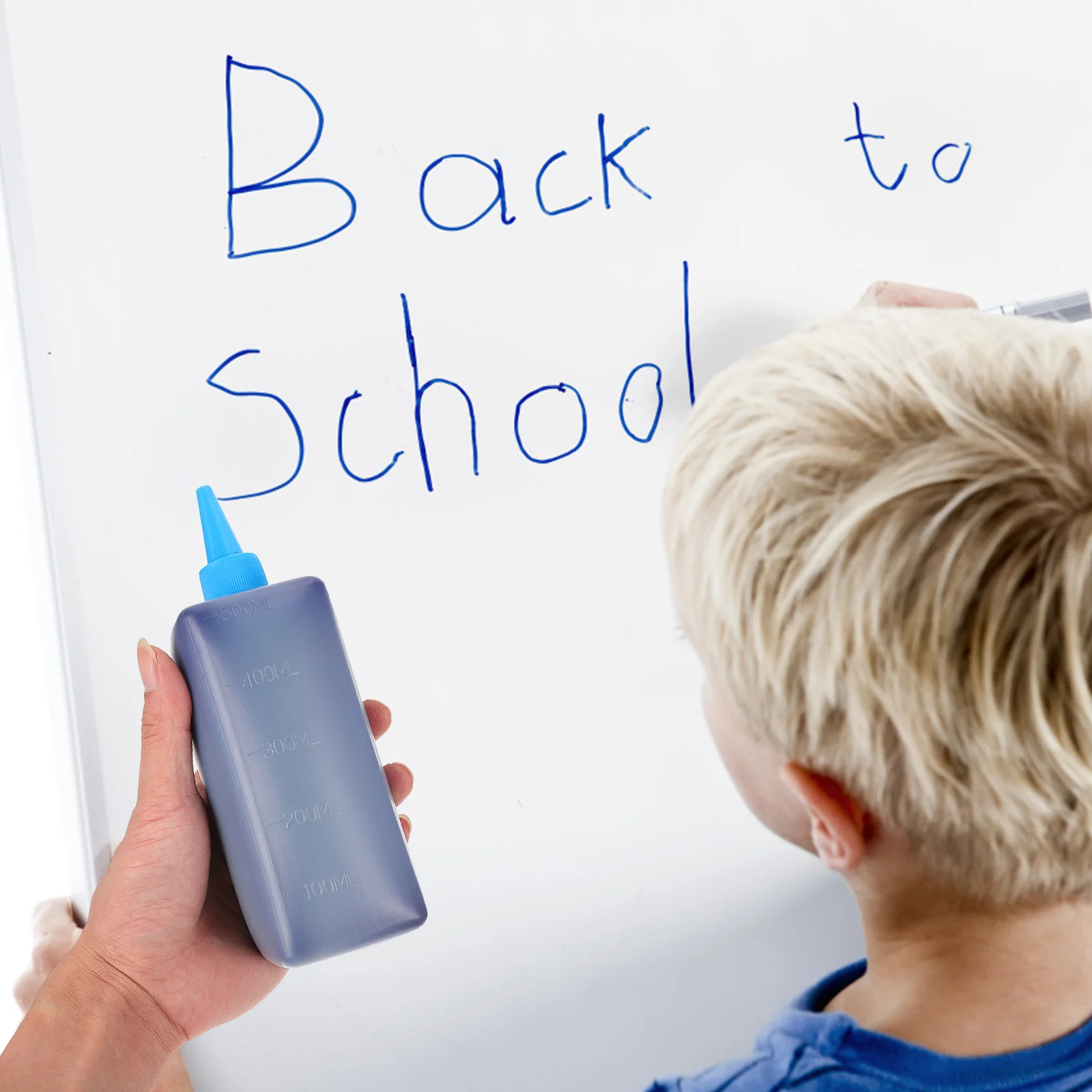 

1 шт. 500 мл сменный картридж с чернилами для белой доски, прозрачная крышка, гладкое письмо, для дома и офиса, синие чернила