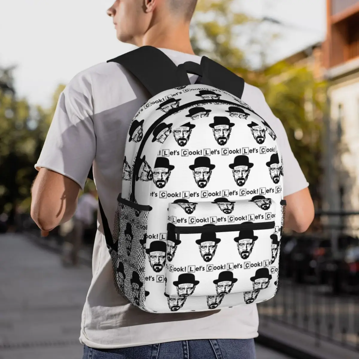 Heisenberg Let's Cook Breaking Bad Movie Backpack Daypack Large Capacity Kids BookBag School Bag Shoulder Bags for Men Women