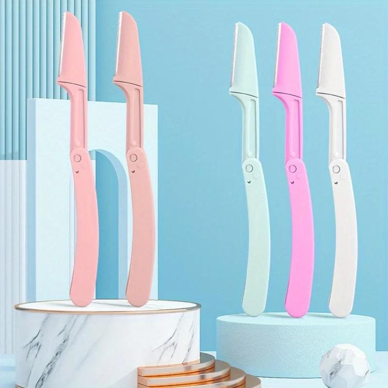3 pz Sicuro Pieghevole Ladies Viso Rasoio Rasoio Sopracciglia Lama Anti-Graffio Rasoio Strumenti di Trucco Rasoio Sopracciglia Viso Rasoio per le donne