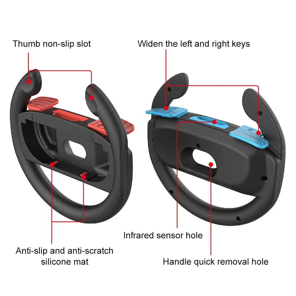 For Nintendo Switch 2 Controller Gamepad Grip Racing Wheels Gamepad 2pcs/Set Racing Steering Wheels Game Grip Handle Holder