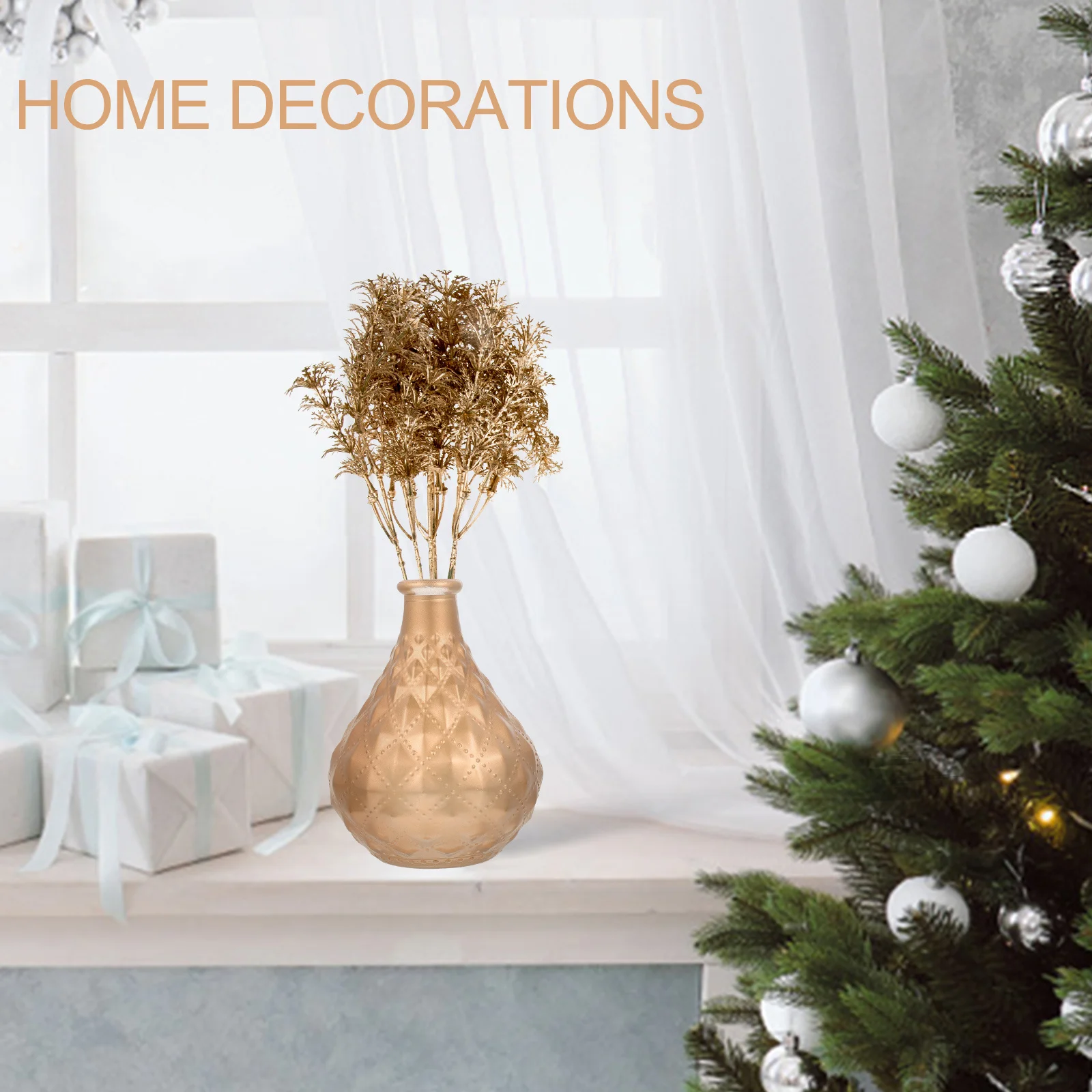 

12Pcs Christmas Plant Picks Glitter Artificial for Wreath Making Flower Arrangements Festive Centerpiece Decor