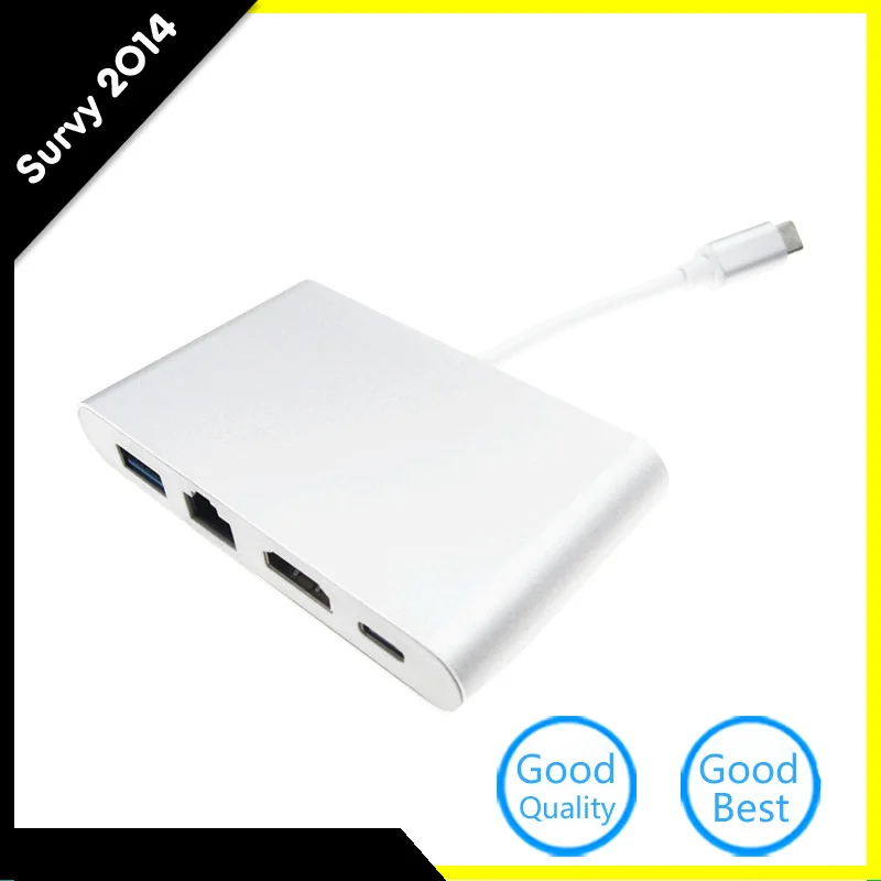 

USB C to HDMI +4K Gigabit Ethernet RJ45 +USB3.0 USB3.1 TypeC Adapter for Macbook diy electronics