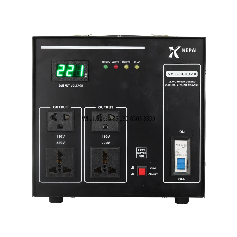 Custom SVC-3000W Automatic Voltage Regulator 110V Single Phase LCD Display Voltage Stabilizers Servo Motor Household Appliances