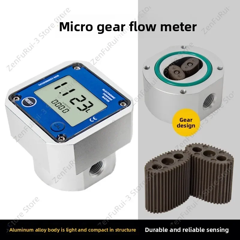 Aluminum Oval Gear Flow Meter High Precision Liquid Counter With Instant Total Cumulative Display For Chemical Industry