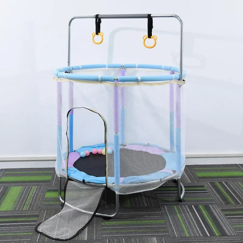 Trampoline For Kids Recreational Trampoline With Enclosure And Swing Home Trampoline With With Basketball Hoop And Sandbag For