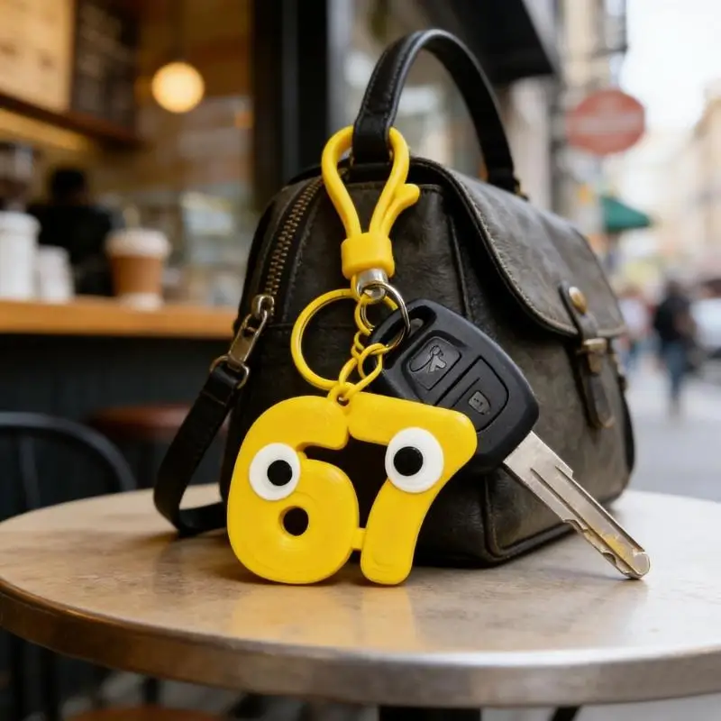 Creative 3D Printed Keychain with Unique Design Stylish Head Teaser Rings for Car Motorcycles & Daily Use D7YA