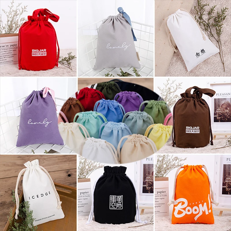 

Drawstring Bag Color Jewelry Bag Cotton Tote Organizer Portable Handbags Grocery Shopping Bag Foldable Travel Storage Bag
