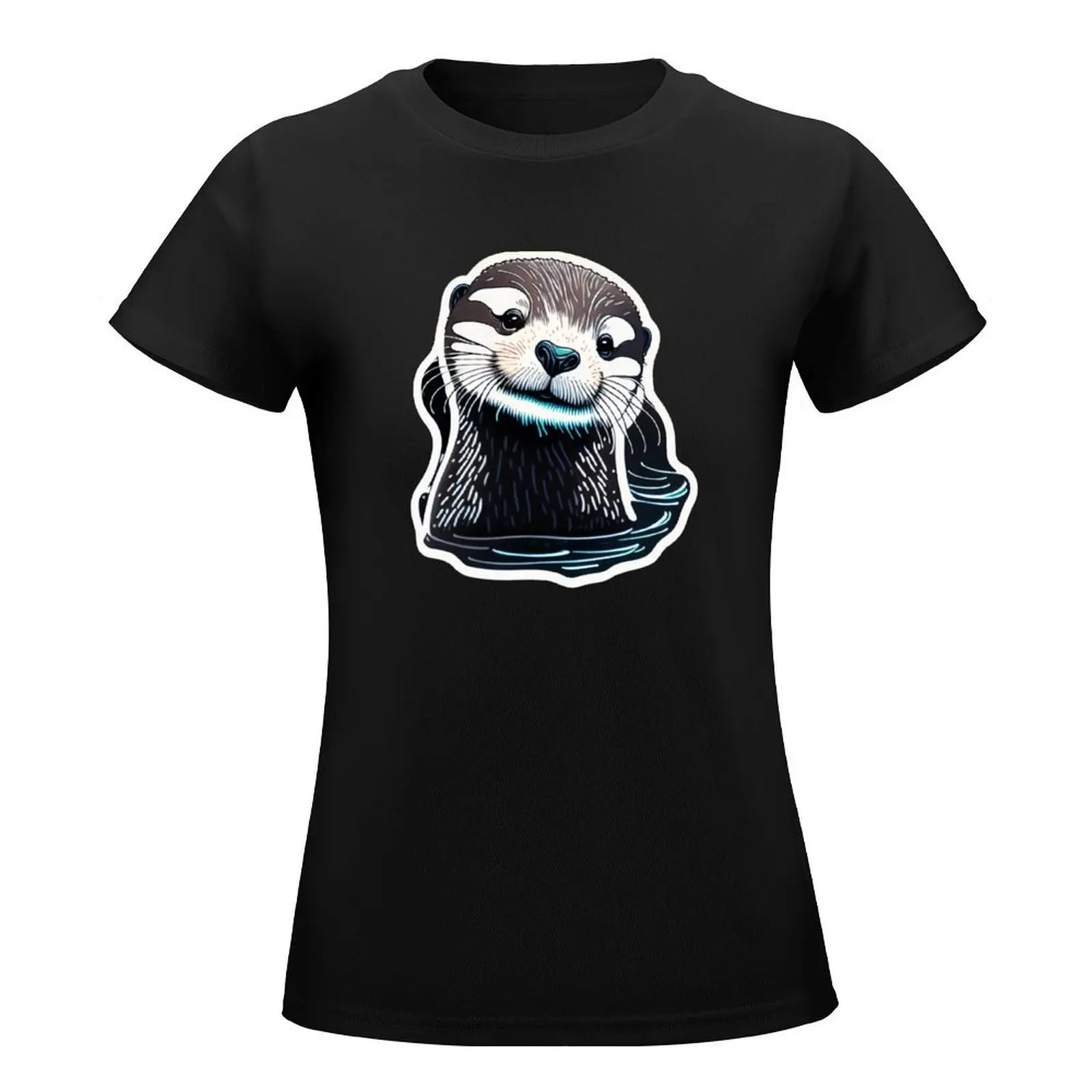 Adorable Otter T-Shirt sublime aesthetic clothes customizeds summer blouses woman 2024