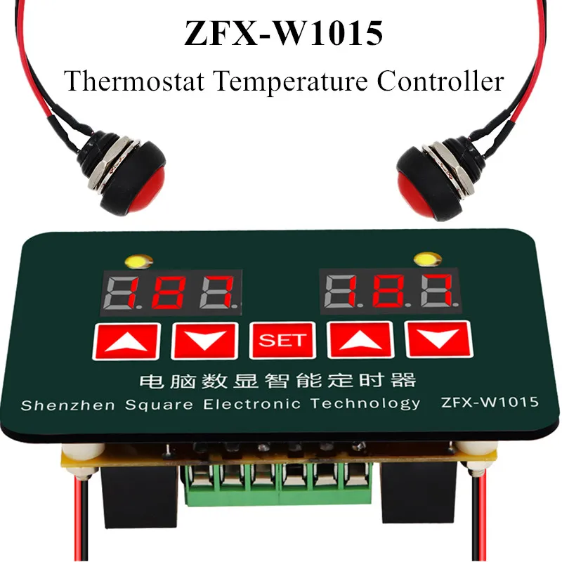 12V 24V 220V Microcomputer Digital Display Intelligent Timer Adjustable Electronic Thermostat Temperature Controller ZFX-W1015