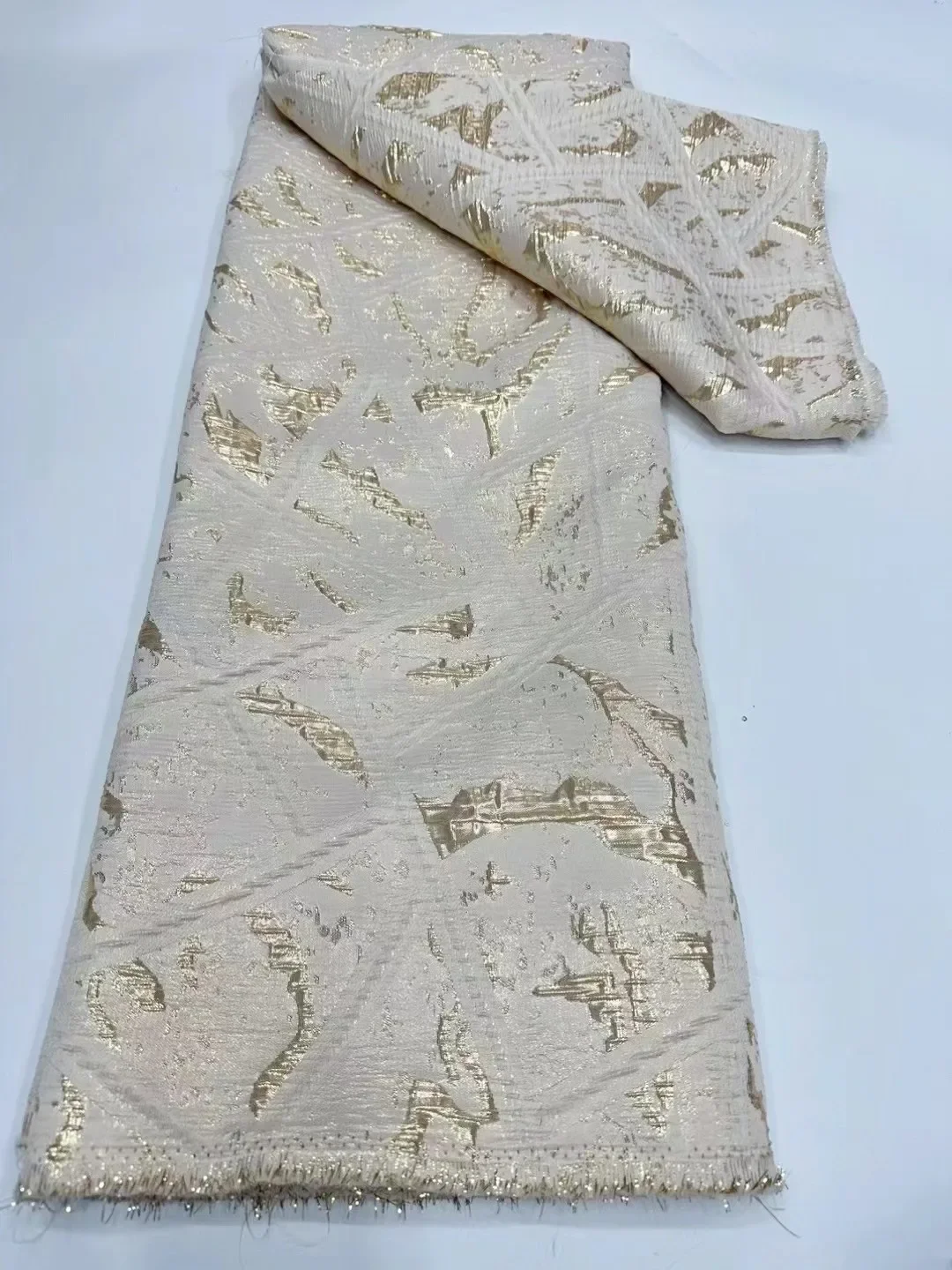 

White Jacquard Brocade Fabric Embroidered Jacquard Fabric Nigeria Fabric DIY Satin Evening Dress for Sewing Accessories 5 yards