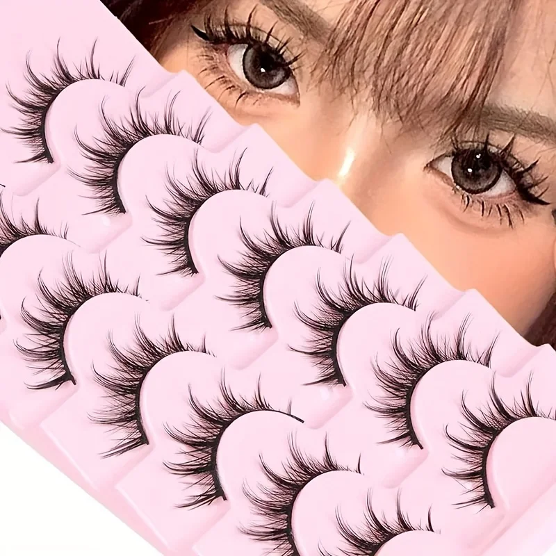 7 Pairs of Comic Eyelashes - Natural Appearance, 3D Stereoscopic, Thick, Fluffy, Spiky, Anime and Role-Playing Eyelashes