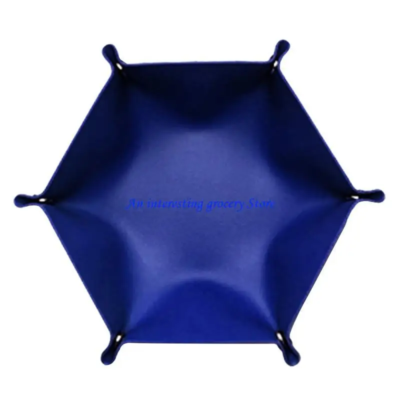 

652D лоток для кубиков из искусственной кожи, складной шестигранный лоток для кубиков, держатель для монет, домашний бар