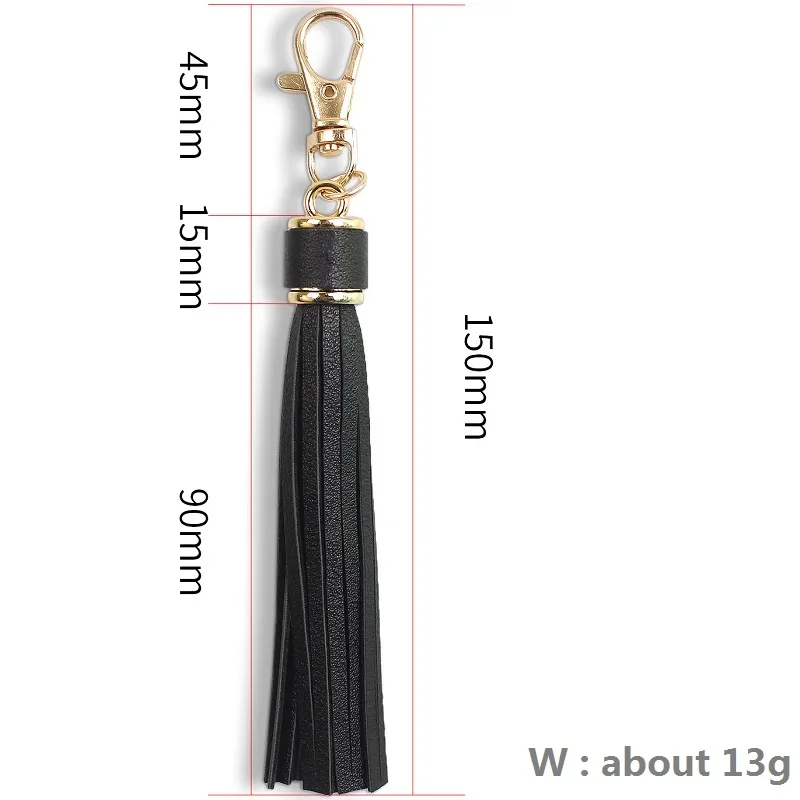 Leather Tassels Keychain Key Rings Circle PU Leather Tassel for Women Tassel Keychain Bulk Tassels Lanyard Chain Holder Swivel