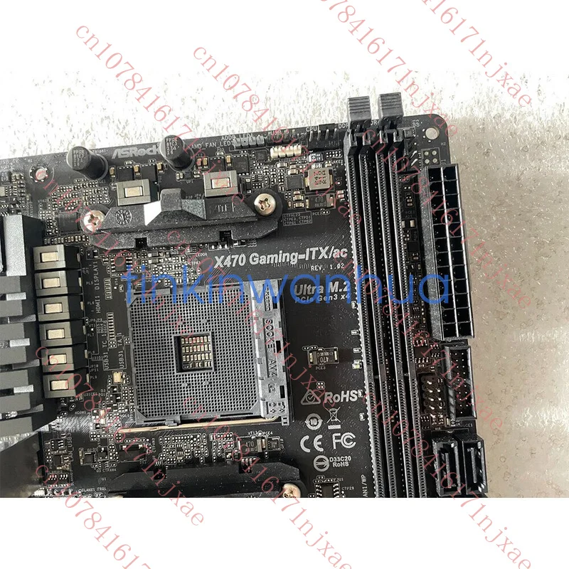 used For ASRock X470 Gaming-ITX/ac Socket AM4 1×M.2 4×SATA III Mini-ITX Motherboard. view 2