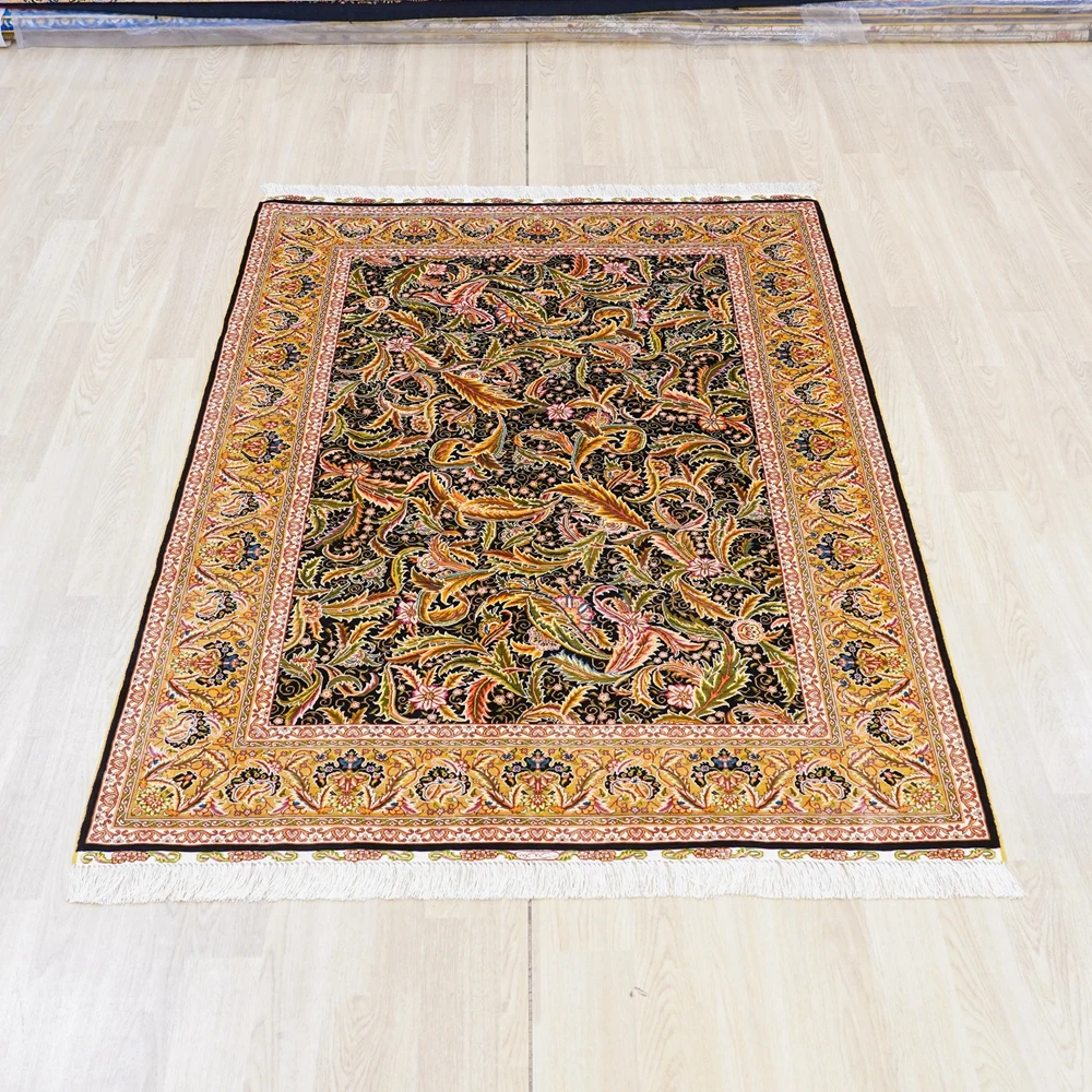 122x183cm Tabriz Silk Carpet Traditional Persian Carpet Kazakhstan Silk Rug
