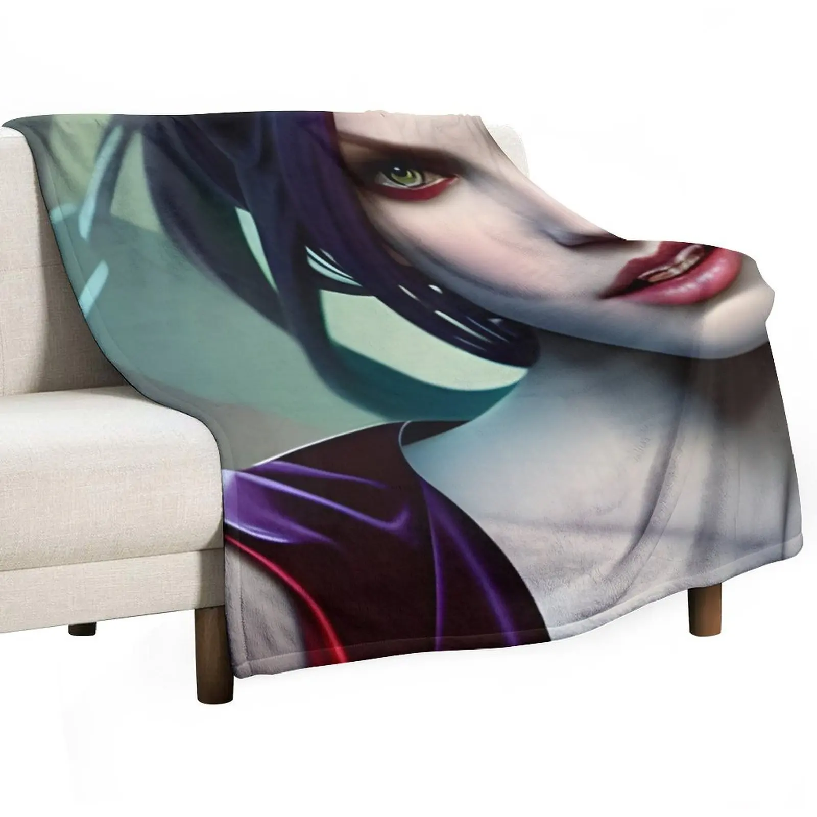 Sexy Pale Vampire Dark Beautiful Artwork Throw Blanket Decorative Beds Flannels for babies Blankets