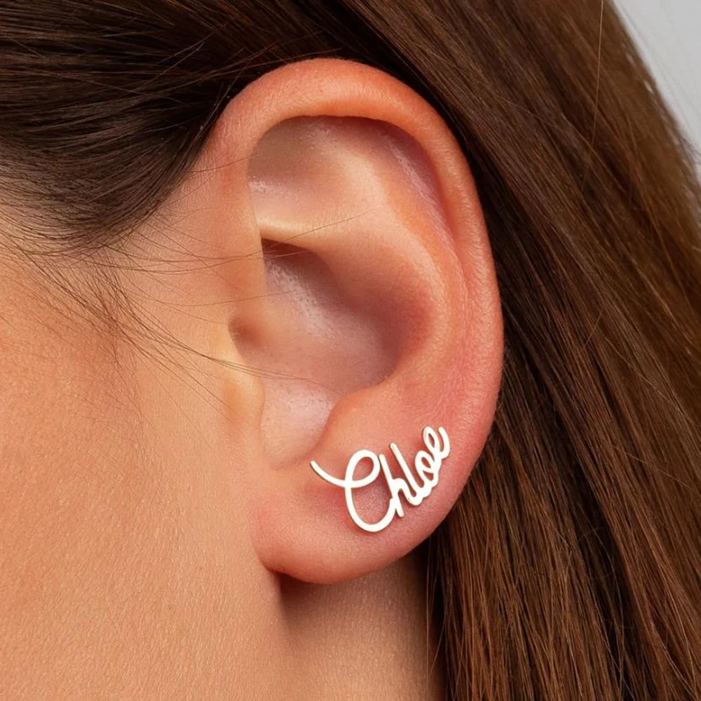 أقراط اسم مخصص، أقراط شخصية، ترصيع، هدايا شخصية، مجوهرات نسائية، هدايا عيد الحب، هدايا نسائية